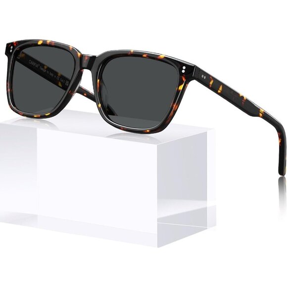 Polarized Acetate Sunglasses Women Small Face UV400 AntiGlare Tortoise main image 5